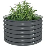 vidaXL Garten-Hochbeet verzinkter Stahl 80 x 80 x 44 cm Grau