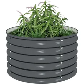 vidaXL Garten-Hochbeet verzinkter Stahl 80 x 80 x 44 cm Grau
