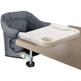 Baby Tischsitz mit Essbrett Portable Faltbar Hochstuhl Sitzerhöhung mit Transportbeutel, Ideal für Kleinkinder, Tragbar für Zuhause & Reise(Grau)