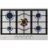 Gaskochfeld 75 cm 5 flammig Edelstahl Herdplatte Einbau Kochfeld Gas Edelstahl