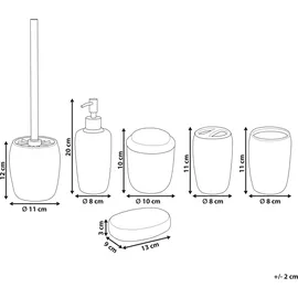 Beliani Badezimmer weiß 6-teilig PALMILLA Keramik Cremeweiß