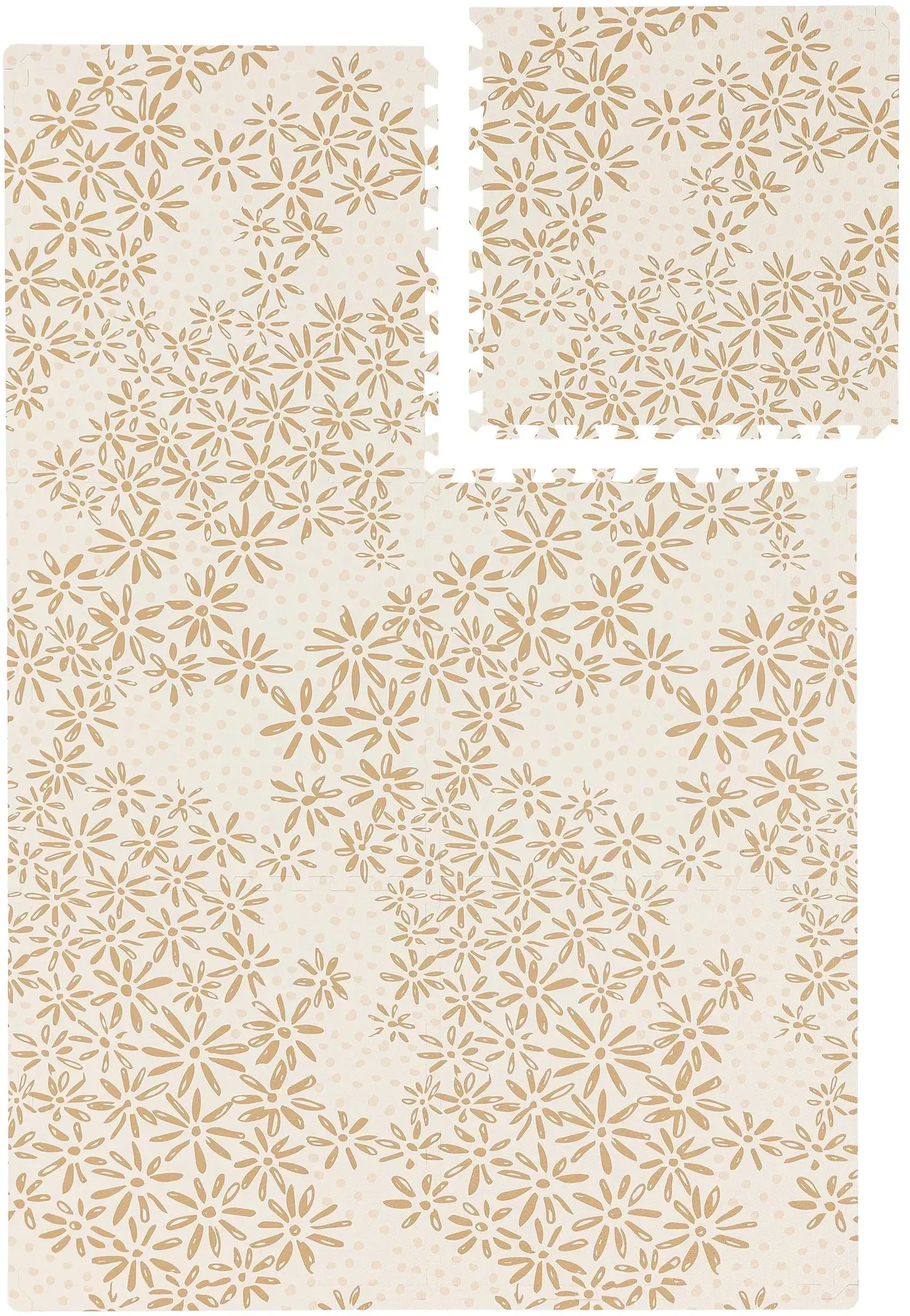 Lytte Spielmatte Daisy Beige 120x180 cm - Hochwertige Krabbelmatte, Puzzlematte aus EVA-Schaumstoff