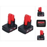 Milwaukee Akku Set 2x M12 B4 12 V 4,0 Ah
