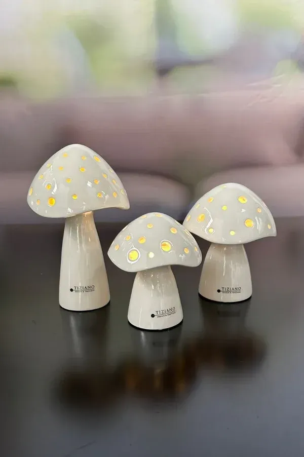 LED Pilz Niara 11,5cm cremeweiß