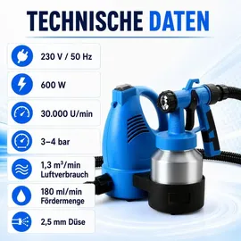 Wiltec Farbspritzpistole 600 W