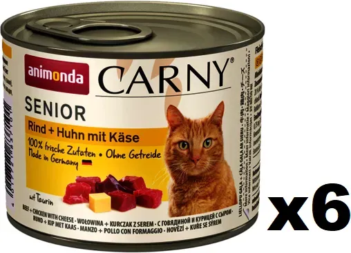 Animonda Cat Carny Senior Huhn und Kase 6x200g (Rabatt für Stammkunden 3%)