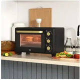 HOMCOM Minibackofen 16 L 1400 W Backofen 100-230°C 60 Min. Timer, mit Grillrost, Backblech, Schwarz schwarz