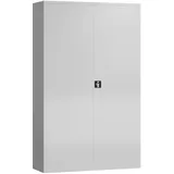 Metallschrank abschließbar Flügeltürenschrank 1945 x 1200 x 420 mm signalweiß X-530377