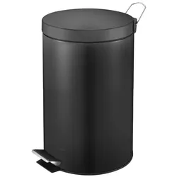 PROREGAL Runder Tretabfallsammler mit herausnehmbaren Kunststoff-Inneneimer | 12 Liter, HxBxT 40x29,5x25,5cm | Schwarz