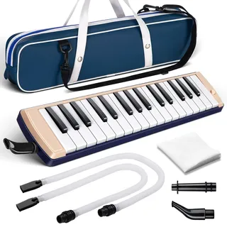 CAHAYA 32 Tasten Melodica für Kinder Melodica Instrument mit Tragetasche geeignet für Anfänger Studenten, musikalisches Geschenk für Jungen und Mädchen, Beige, CY0348