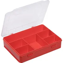 Conrad Allit Sortimentskasten 6 Fächer, EuroPlus Basic 18/6, rot - transparent
