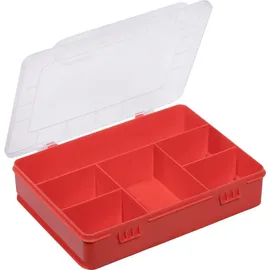 Conrad Allit Sortimentskasten 6 Fächer, EuroPlus Basic 18/6, rot - transparent