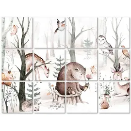 wall-art K&L Wall Art Fliesenaufkleber »Kvilis Tierfreunde im Wald«, selbstklebend