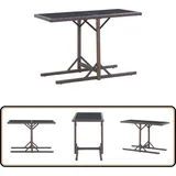 Gartentisch Braun 110×53×72 cm Glas und Poly Rattan - Gartentisch - Esstisch - Terrassenmöbel - Outdoor Möbel - Polyrattan Tisch