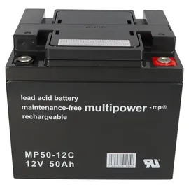 Multipower Blei Akku 2x 12V 50Ah kompatibel 24V Rollstuhl Elektromobil E-Scooter Seniorenmobil MP