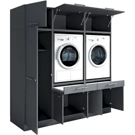 laundreezy Mehrzweckschrank-Set 186 x 200 x 68 cm Grau