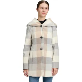 Amber & June Kurzmantel mit Kapuze in Cream/Silver | Gr.: 40