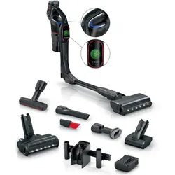 BOSCH Unlimited 10 BKS1051POW Schwarz Akku Staubsauger (18 V, HEPA Filtersystem, für Tierhaare geeignet, beutellos, mit Stiel, bis zu 80 min. Laufzeit)