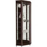 fif möbel Eckvitrine TRIO Höhe ca. 172 cm, ink. Beleuchtung Eckvitrine/Glasvitrine 1x Glastür, perfekt für Sammler, Sammlervitrine braun