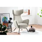 KAWOLA Sessel LOTTE Ohrensessel Cord cremeweiß