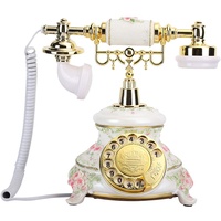 Antikes Telefon Klassisches Vintage-Telefon Drehknopf-Mobilteil Vintage-Festnetz-Festnetztelefon im Landhausstil