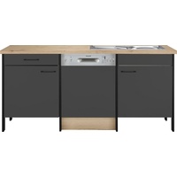 OPTIFIT Spülenschrank Tokio 192 cm breit, mit Stahlgestell, mit Vollauszug grau