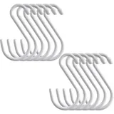 Pa 12er-pack 16 X 8,5 Cm Robuste S-haken Mit Vinylbeschichtung, S-haken Mit Schwarzer Gummibeschichtung, Rutschfeste S-hakenaufhänger Aus Metall Für Schrank, Garten, Garage, Küche, Zum Aufhängen