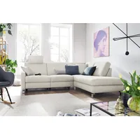Candy 3C Candy Ecksofa »Mainau modern und elegant, mit gutem Sitzkomfort, L-Form« wahlweise mit elektrischer Relaxfunktion, Federkern, weiß