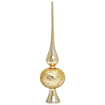 SIKORA SP6 Highlights aus Glas mit Glitzer Verzierung 2 Größen, Farbe:Gold, Größe:H ca. 33 cm (für Bäume von ca. 170 bis 240 cm)