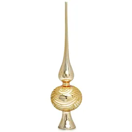 SIKORA SP6 Highlights aus Glas mit Glitzer Verzierung 2 Größen, Farbe:Gold, Größe:H ca. 33 cm (für Bäume von ca. 170 bis 240 cm)