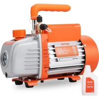 Vevor Vakuumpumpe 150W Unterdruckpumpe 1-stufig Klimaanlage Pumpe 100L/min Durchfluss 1440U/min Drehzahl 0,64/1,27cm SAE Einlass Vakuumgeräte 5Pa ...