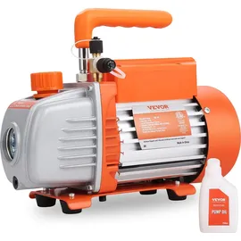 Vevor Vakuumpumpe 150W Unterdruckpumpe 1-stufig Klimaanlage Pumpe 100L/min Durchfluss 1440U/min Drehzahl 0,64/1,27cm SAE Einlass Vakuumgeräte 5Pa ...