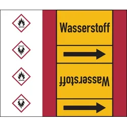 Rohrleitungskennzeichen Wasserstoff - 33000x180 mm Folie selbstklebend