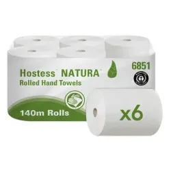 HOSTESS* Natura Rollenhandtücher 6851 , 1 Paket = 6 Rollen à 140 m