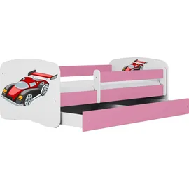raumhirsch furniture Kinderbett Rennwagen 80 x 180 cm Holzwerkstoff rosa