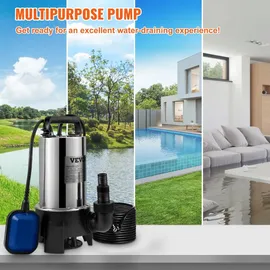 Vevor Tauchpumpe 1100W Schmutzwasserpumpe 230V Durchfluss 333,3L/min