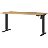 Germania Profi 3.0 höhenverstellbarer Schreibtisch grandson-eiche rechteckig, C-Fuß-Gestell schwarz 160,0 x 80,0 cm
