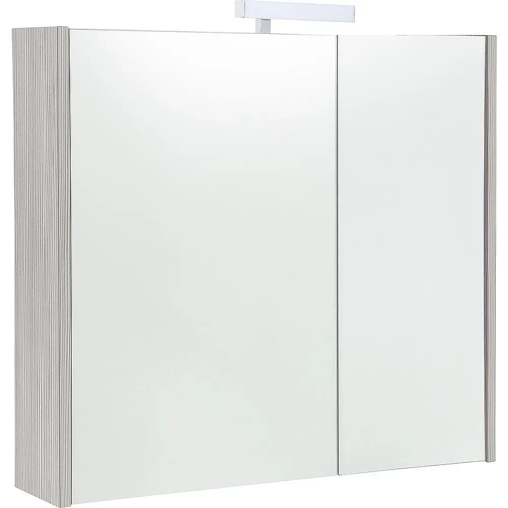 Spiegelschrank Akira mit LED-Beleuchtung, 2 Türen, Lärche, 800x700x155mm