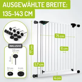 Bomi Türschutzgitter Mira 85-243 cm in Weiß | Gr.: 135-143 cm