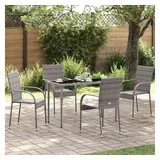 furnicato Gartenstuhl 55,5 x 95 x 53,5 cm grau 4 St.