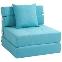 Homcom Schlafsessel Schlafsofa, Sofabett Einzelsofa mit Kissen, Gästebett für