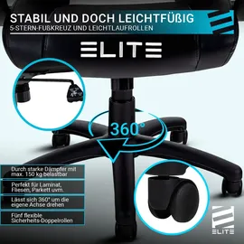 Elite Gaming-Stuhl EXODUS, Memory-Schaum, extra hohe Rückenlehne, Wippmechanik, MG100