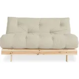 Karup Roots Schlafsofa, Gästebett, Sofa inkl. Futonmatratze«, Liegefläche 90/140/160 x200 cm, FSC® zertifizierte Kiefer beige