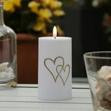 MARELIDA LED Kerze Herz für Innen/Außen H: 15cm D: 7cm outdoor Timer Sensor