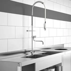 Delabie Geschirrspülbr. schw mit Mischer+Handbr. 433010,Auslaufvent.