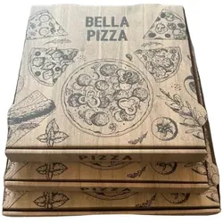 100 Pizzakartons Pizzaboxen aus Pappkarton 32x32x4cm Bella Pizza „FRANCIA“ Braun