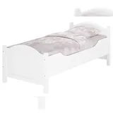 Erst-Holz Seniorenbett extra hoch Rollrost Matratze 100x200 Einzelbett Holzbett Gästebett 60.40-10WFLM