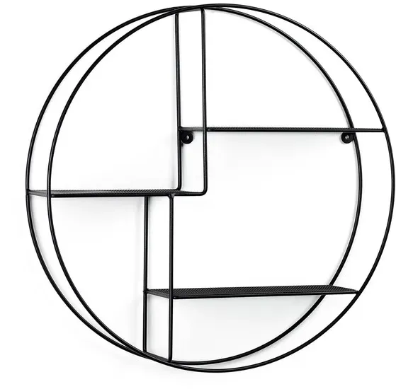 Nosh Across Wandregal aus Stahl mit schwarzem Finish Ø 55 cm