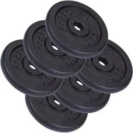 ScSPORTS ScSPORTS® Hantelscheiben - Set, 10/20/30/40kg, 30/31mm Bohrung, Gusseisen, Schwarz - Hantelscheiben-Set, Gewichtsscheiben, Hantelgewichte, Fitness Scheiben, Gewichte für Hantel (30 KG (6 x 5 kg))