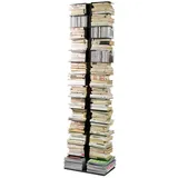 Opinion Ciatti Büchersäule Ptolomeo X2 Sockel Edelstahl poliert silber, Designer Bruno Rainaldi, 50x192x30 cm
